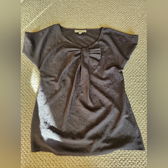 Loft Gray Bow Blouse Small - Picture 6 of 6